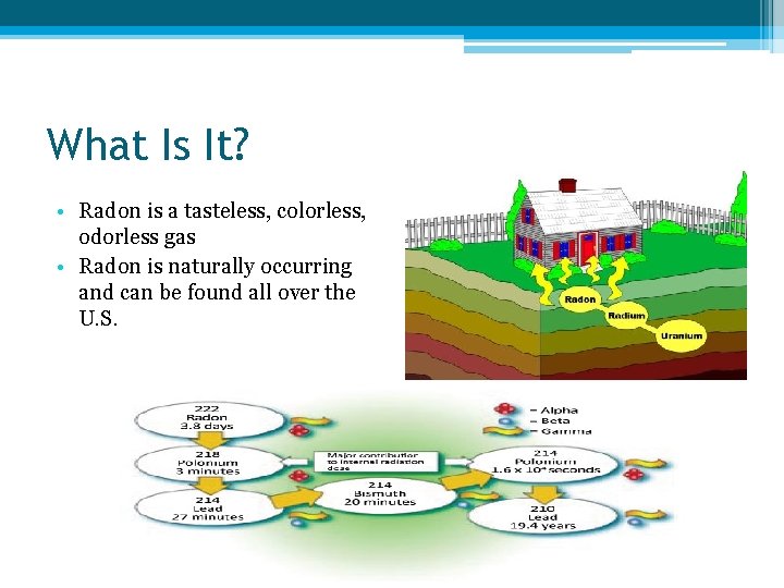 What Is It? • Radon is a tasteless, colorless, odorless gas • Radon is What Is It? • Radon is a tasteless, colorless, odorless gas • Radon is