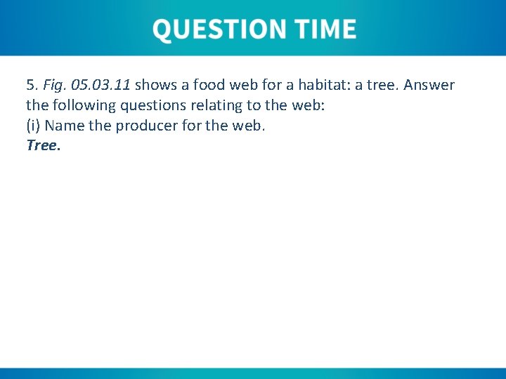 5. Fig. 05. 03. 11 shows a food web for a habitat: a tree.