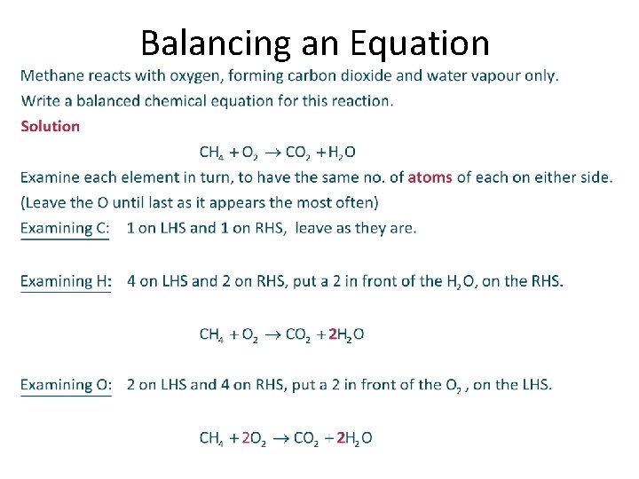 Balancing an Equation 