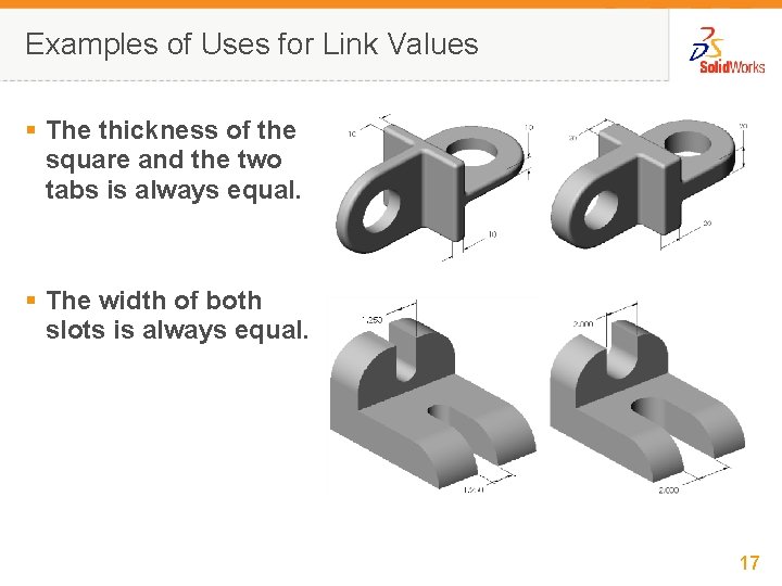 Examples of Uses for Link Values § The thickness of the square and the