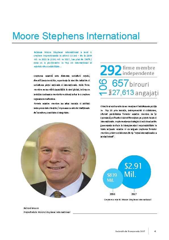 Moore Stephens International Rețeaua Moore Stephens International a avut o creștere impresionanta in ultimii