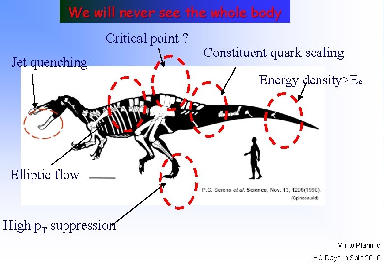 We will never see the whole body Critical point ? Jet quenching Constituent quark