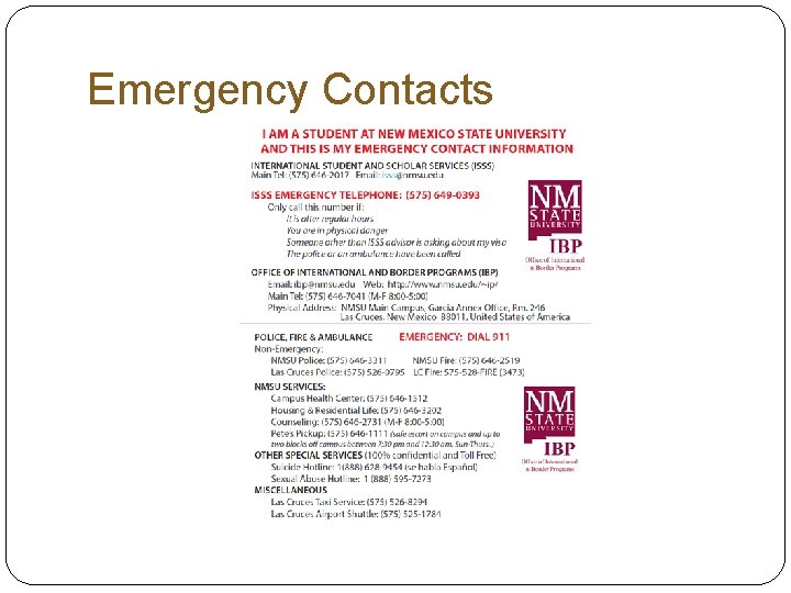 Emergency Contacts 