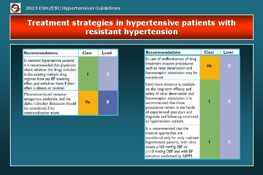 2013 ESH/ESC Hypertension Guidelines Treatment strategies in hypertensive patients with resistant hypertension 