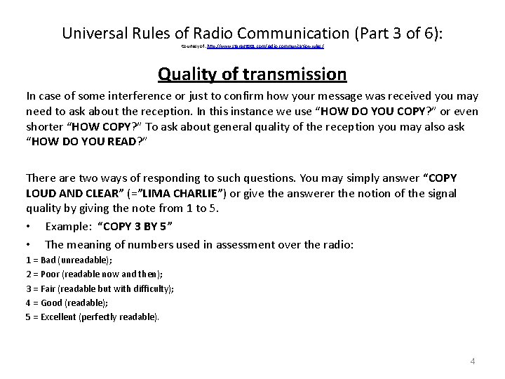 Universal Rules of Radio Communication (Part 3 of 6): Courtesy of: http: //www. stanag