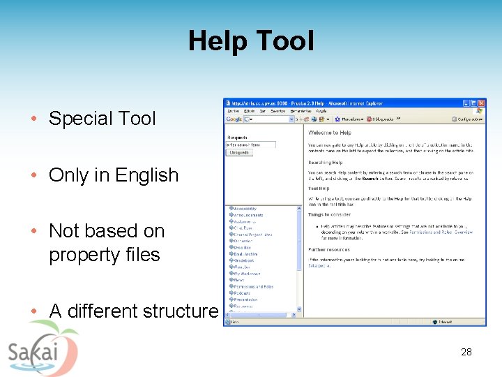 Help Tool • Special Tool • Only in English • Not based on property