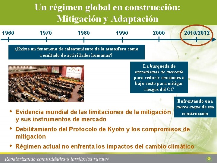 Un régimen global en construcción: Mitigación y Adaptación 1960 1970 1980 1990 2000 2010/2012