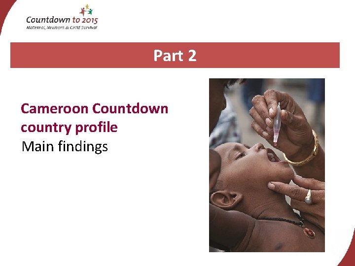 Part 2 Cameroon Countdown country profile Main findings 