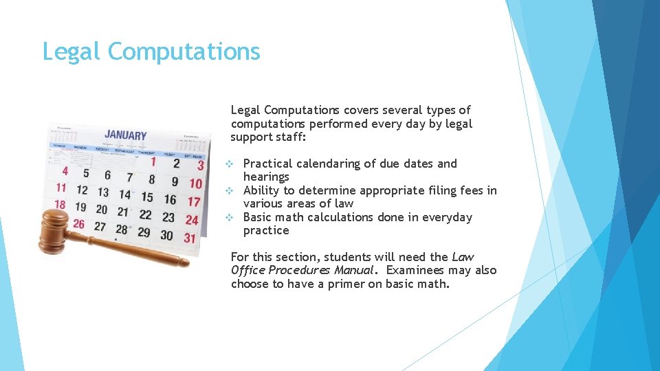 Legal Computations covers several types of computations performed every day by legal support staff: