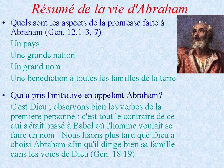 Rsum de la vie dAbraham Quels sont les