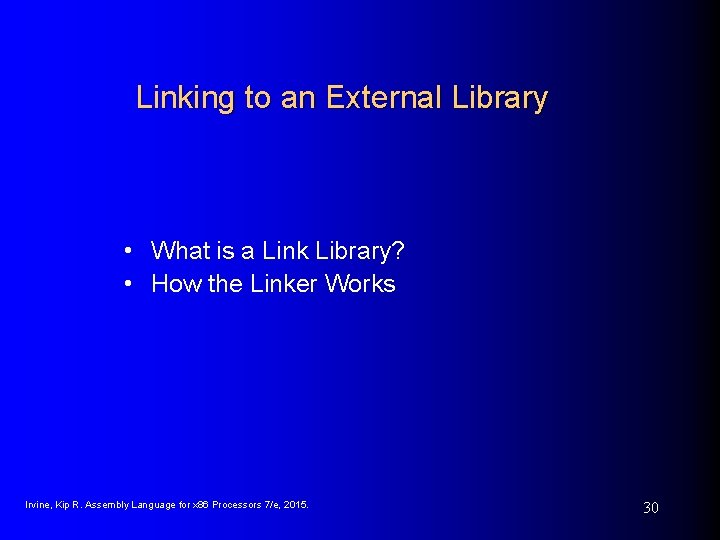 Linking to an External Library • What is a Link Library? • How the Linking to an External Library • What is a Link Library? • How the