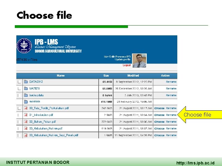 Choose file INSTITUT PERTANIAN BOGOR http: //lms. ipb. ac. id 