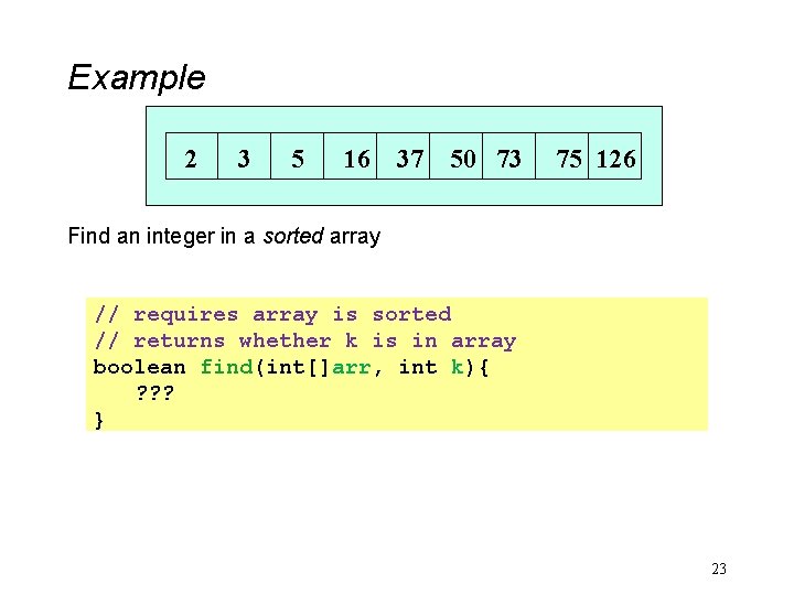 Example 2 3 5 16 37 50 73 75 126 Find an integer in