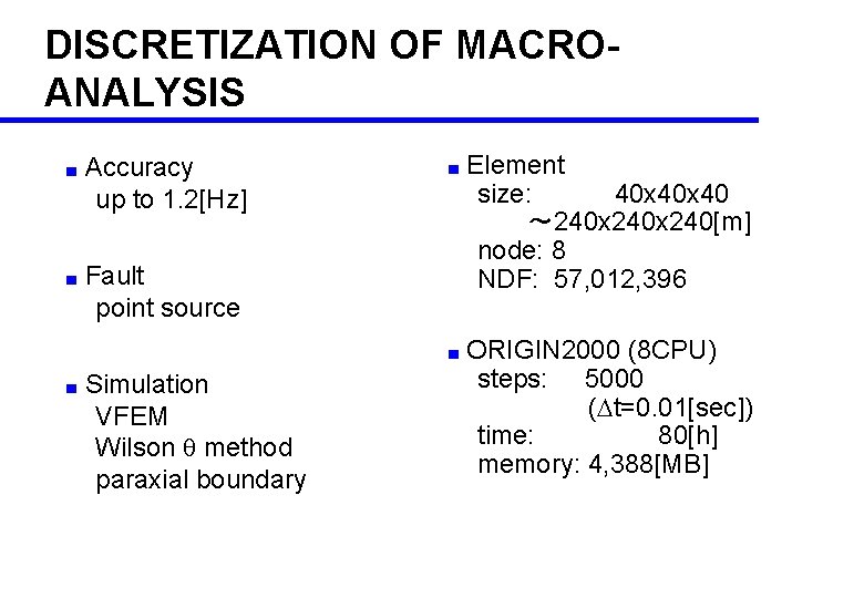 DISCRETIZATION OF MACROANALYSIS ■ Accuracy up to 1. 2[Hz] ■ Fault point source ■