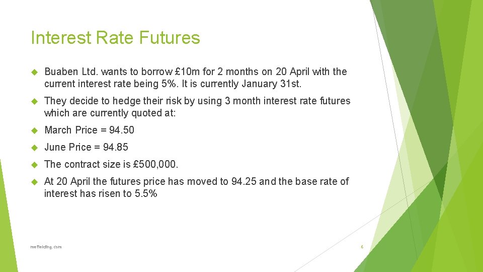 Interest Rate Futures Buaben Ltd. wants to borrow £ 10 m for 2 months