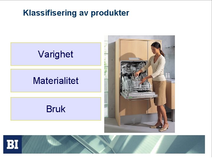 Klassifisering av produkter Varighet Materialitet Bruk 