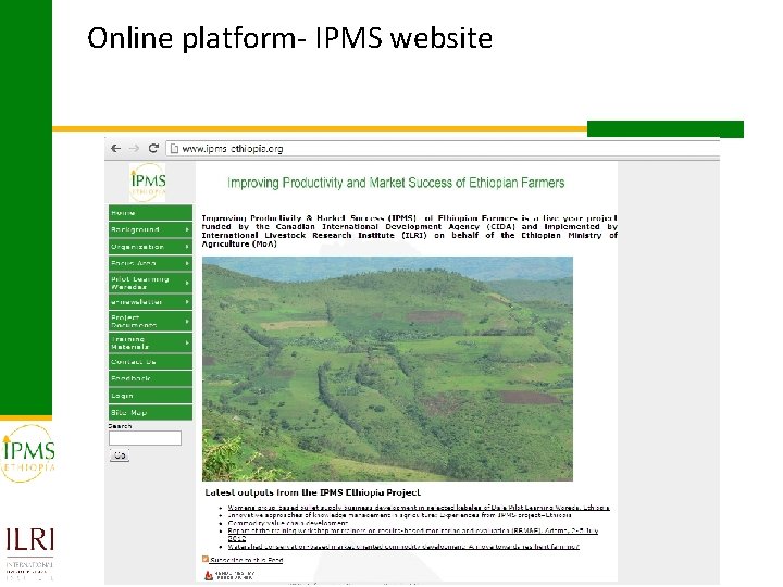 Online platform- IPMS website 