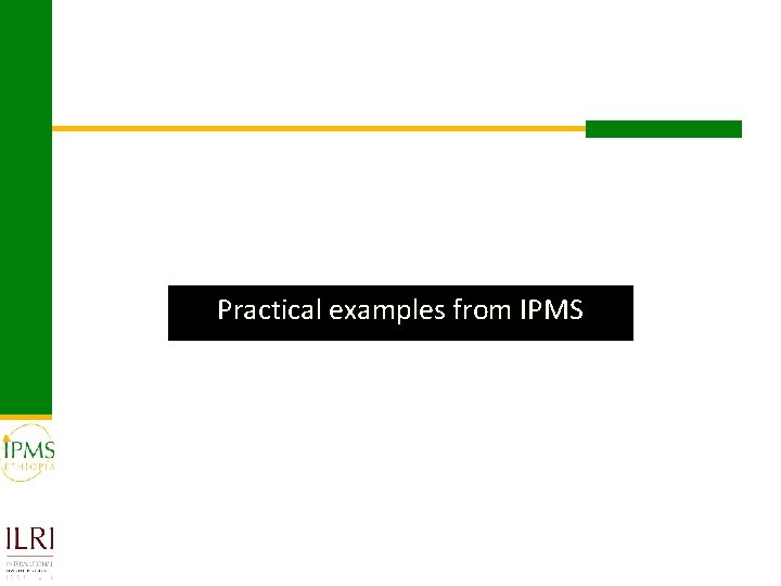 Practical examples from IPMS 