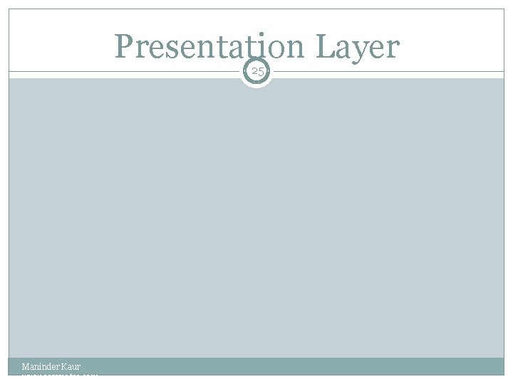 Presentation Layer 25 Maninder Kaur www. eazynotes. com 