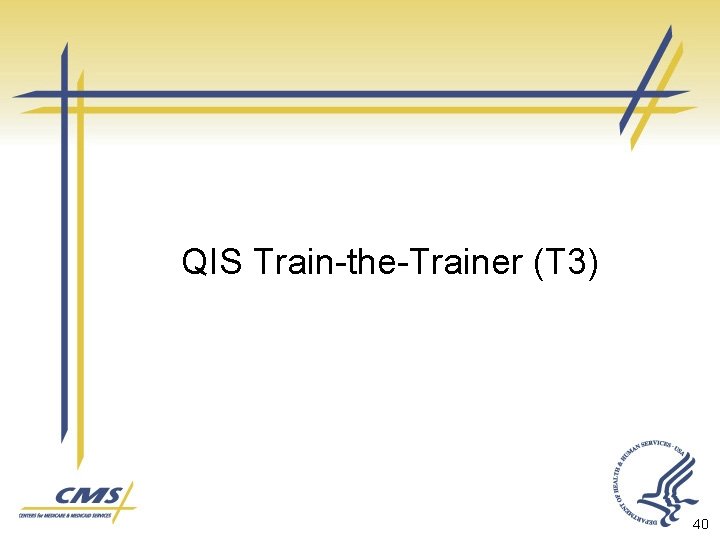 QIS Train-the-Trainer (T 3) 40 