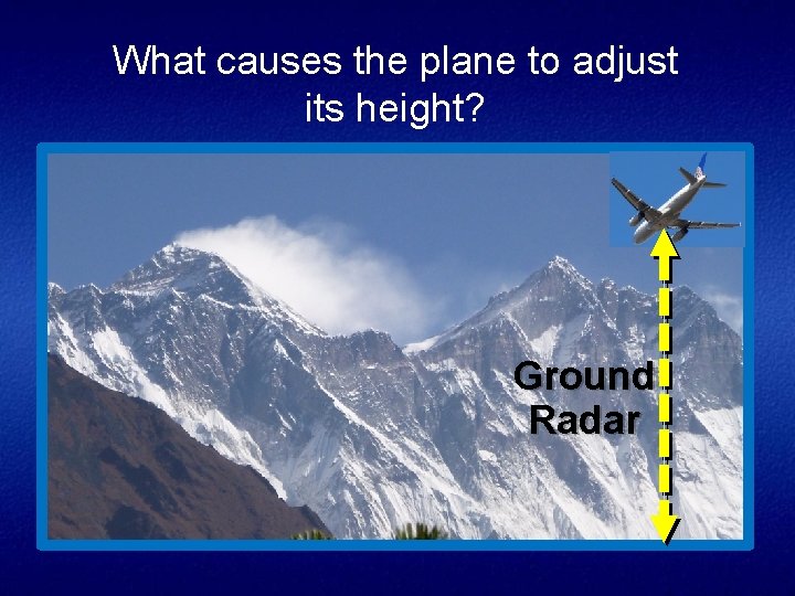 What causes the plane to adjust its height? Ground Radar 