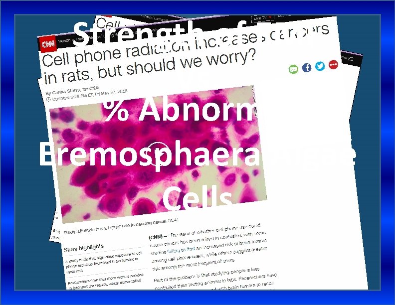 Strength of EMF Vs. % Abnormal Eremosphaera Algae Cells s That’. s w ie