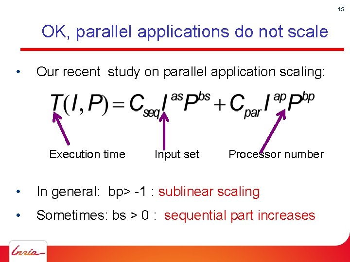 15 OK, parallel applications do not scale • Our recent study on parallel application