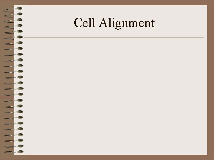 Cell Alignment 