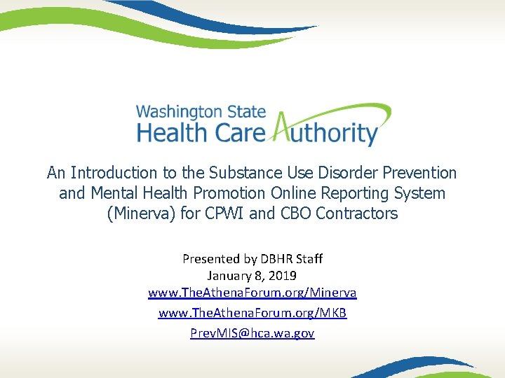 An Introduction to the Substance Use Disorder Prevention and Mental Health Promotion Online Reporting