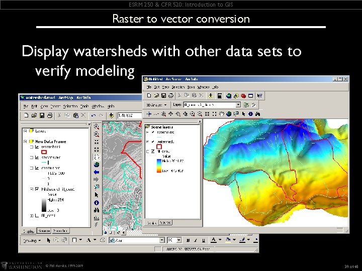 ESRM 250 & CFR 520: Introduction to GIS Raster to vector conversion Display watersheds