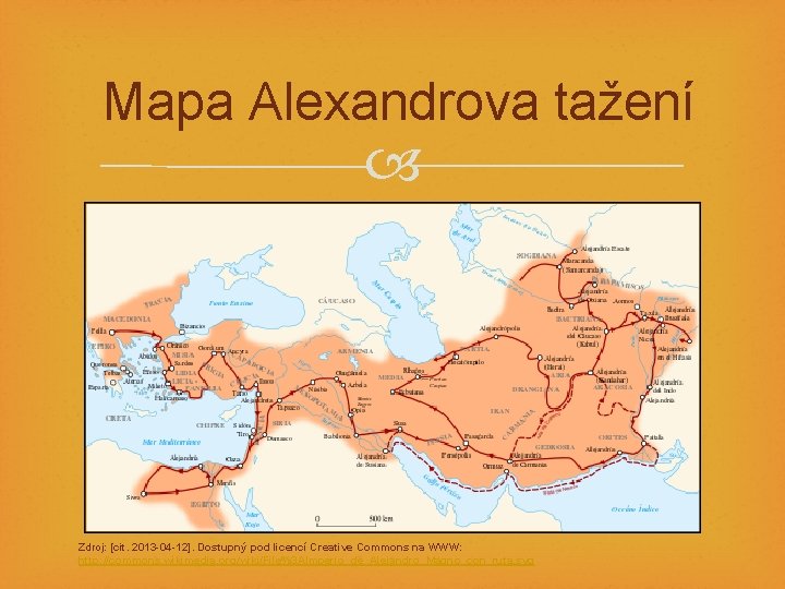 Mapa Alexandrova tažení Zdroj: [cit. 2013 -04 -12]. Dostupný pod licencí Creative Commons na