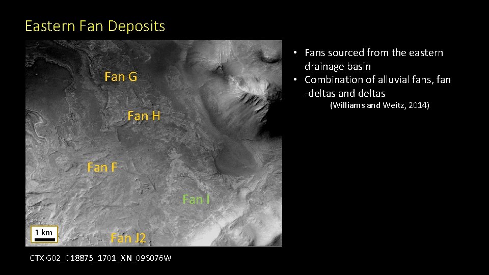 Eastern Fan Deposits • Fans sourced from the eastern drainage basin • Combination of