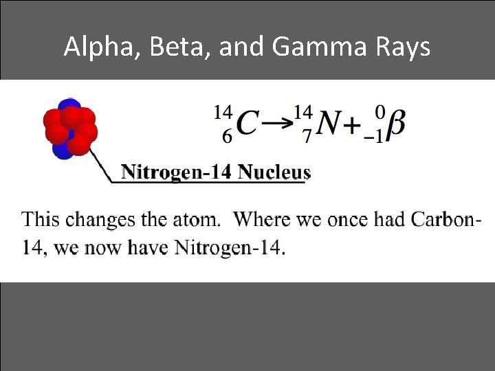 Alpha, Beta, and Gamma Rays • Beta decay 