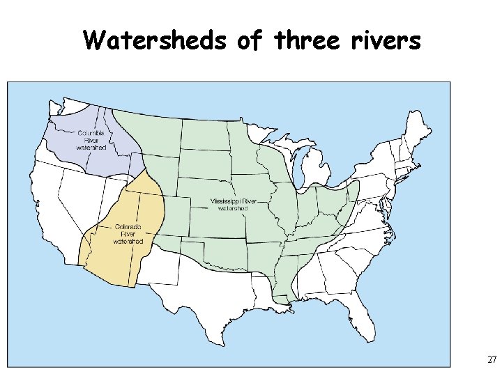 Watersheds of three rivers 27 
