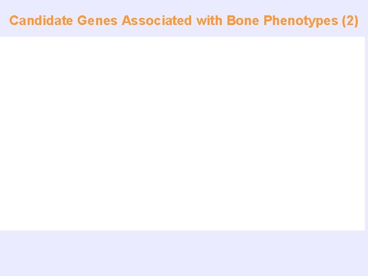 Candidate Genes Associated with Bone Phenotypes (2) 