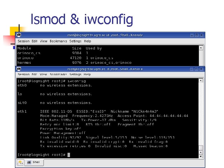 lsmod & iwconfig 