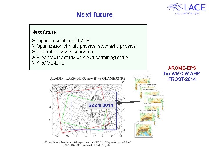 Next future: Ø Higher resolution of LAEF Ø Optimization of multi-physics, stochastic physics Ø