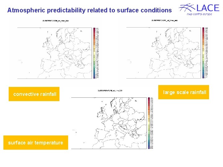 Atmospheric predictability related to surface conditions convective rainfall surface air temperature large scale rainfall