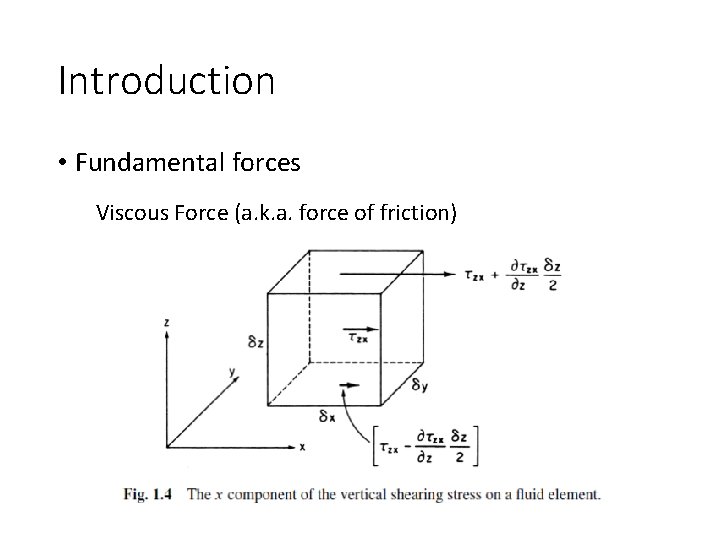 Introduction • Fundamental forces Viscous Force (a. k. a. force of friction) 