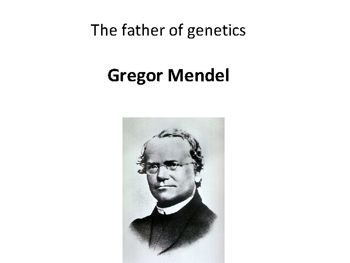 The father of genetics Gregor Mendel 