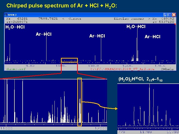 Chirped pulse spectrum of Ar + HCl + H 2 O: H 2 O…HCl