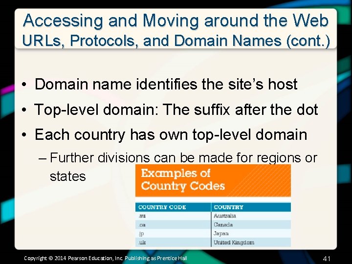Accessing and Moving around the Web URLs, Protocols, and Domain Names (cont. ) •