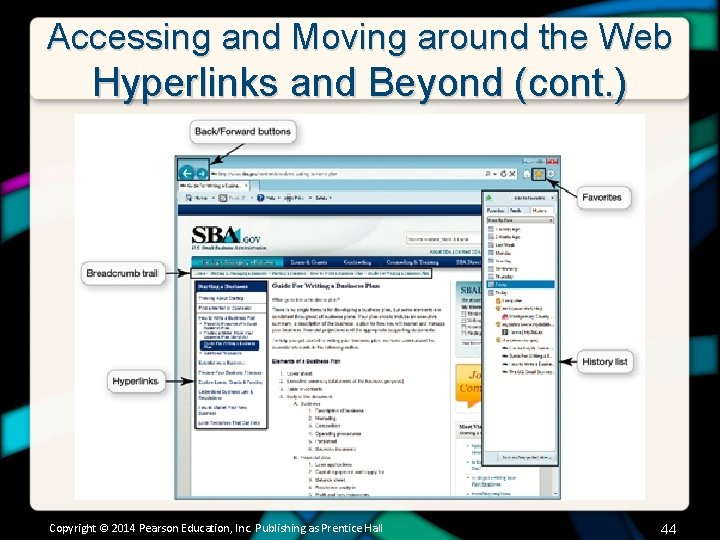 Accessing and Moving around the Web Hyperlinks and Beyond (cont. ) Copyright © 2014