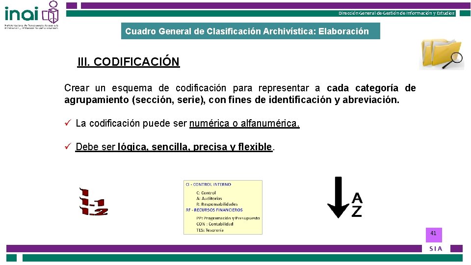 Dirección General de Gestión de Información y Estudios Cuadro General de Clasificación Archivística: Elaboración
