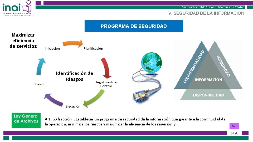 Dirección General de Gestión de Información y Estudios V. SEGURIDAD DE LA INFORMACIÓN PROGRAMA