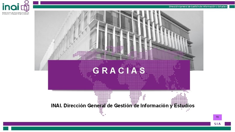 Dirección General de Gestión de Información y Estudios GRACIAS INAI. Dirección General de Gestión