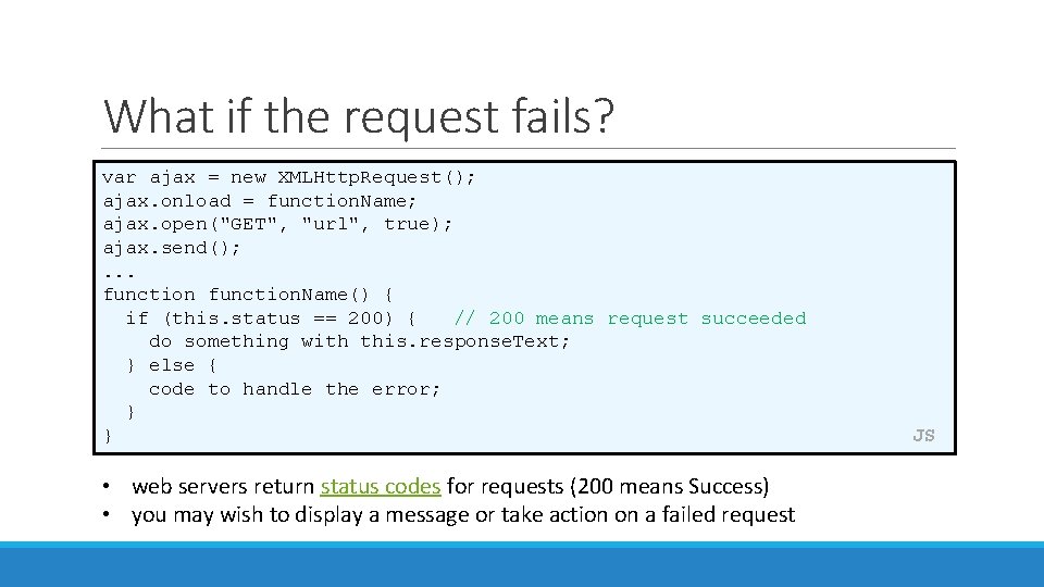 CSc 337 LECTURE 12 THE FETCH API AND