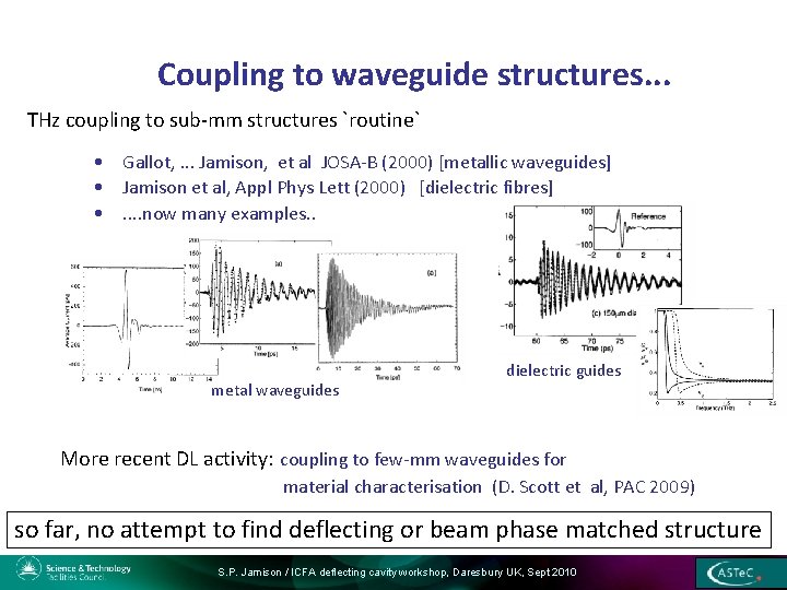 Coupling to waveguide structures. . . THz coupling to sub-mm structures `routine` • Gallot,