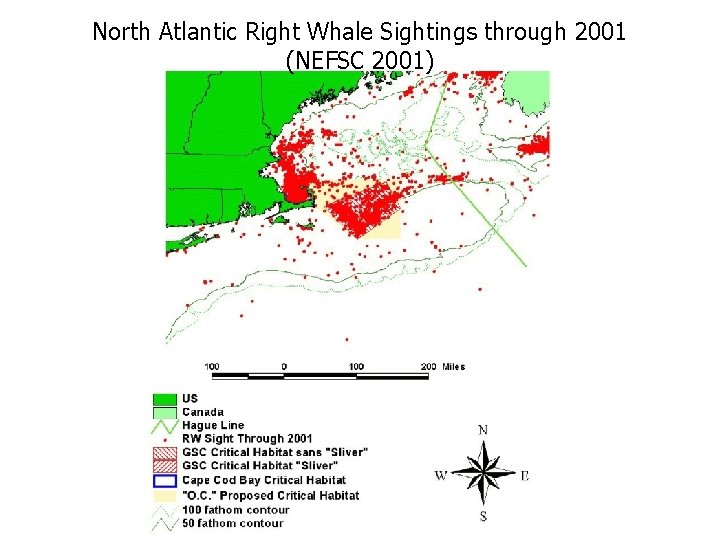 North Atlantic Right Whale Sightings through 2001 (NEFSC 2001) 