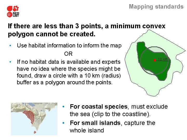 Mapping standards If there are less than 3 points, a minimum convex polygon cannot
